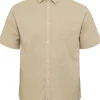 Beige puuvilla/pellava kauluspaita