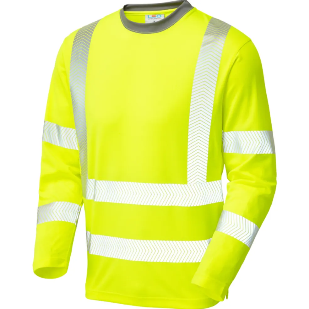 Keltainen pitkähihainen huomiopaita ISO 20471 lk 3