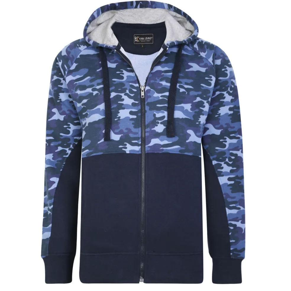 Navy collegehuppari maastokuviolla